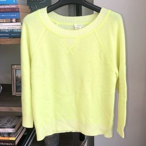 JCrew Two-Tone Neon Yellow Cashmere